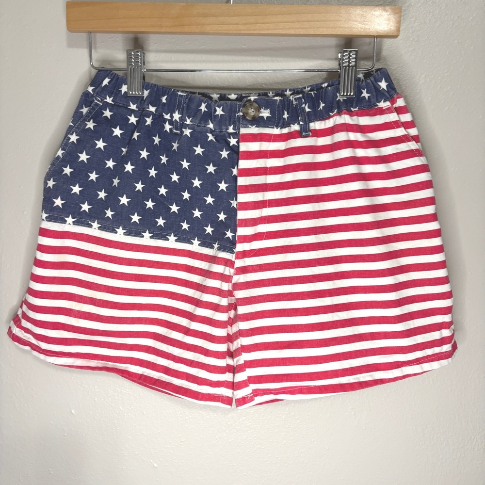 Meripex Apparel American Flag Shorts Red White Blue Patriotic Stars Stripes M